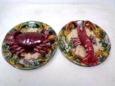 A Pallisy style crab dish together with a similar lobster dish