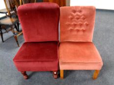 Two bedroom chairs in dralon