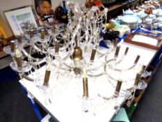 An impressive contemporary crystal 24 sconce chandelier,