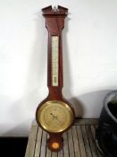 A mahogany banjo barometer