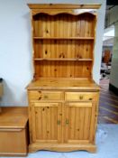 A pine double door Welsh dresser