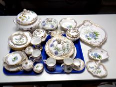 Approximately 38 pieces of Spode Stafford Flowers gilt porcelain dinner ware including dinner