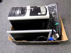 A box of desktop PC with monitor,