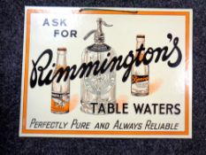 A reproduction Rimmingtons card sign