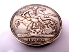 A Victorian 1896 silver crown.