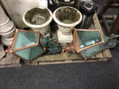 A pair of Victorian style wall lanterns