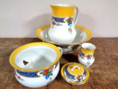 A five piece pottery wash set (Af)