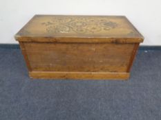 An antique pine trunk.