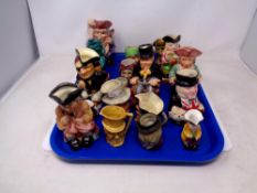 A tray of character jugs,