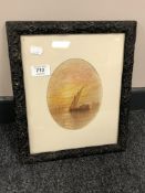 19th century school, watercolour drawing with pen and ink depicting the River Nile.