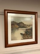 Twentieth Century school : Castle by a Highland Loch, watercolour, indistinctly signed,