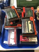 A tray of die cast models including Exclusive first edition buses