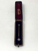 A vintage 9ct gold diamond tie pin