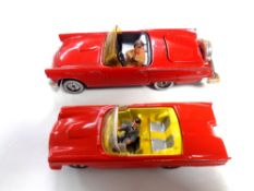 Corgi 348 Vegas Ford 1980 Thunderbird with Dan Tanner inside, and Corgi Ford 1962 Thunderbird.