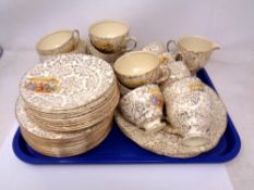 A tray of English chintz tea china.