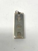 A one ounce silver ingot