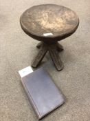 A Nigerian Niger Ibos carved wooden chieftain stool,