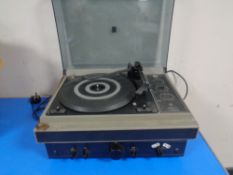 A Fidelity UA10S stereo turntable together with a Cambridge audio integrated amplifier.