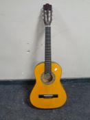 Two acoustic guitars.