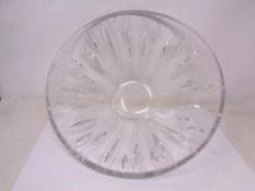 A large Stuart crystal fruit bowl together with an antique green glass vase and a further