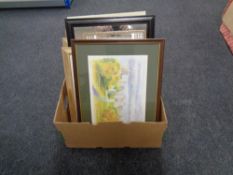 A collection of pictures and prints, two mirrors, colour prints etc.