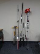 Petrol powered strimmer combination hedge cutter (AF).