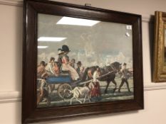 After Sir Alfred J Munnings : The Blue Wagon, collotype print in colours, 41 cm x 52 cm,