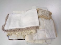 A small collection of linen and lace.