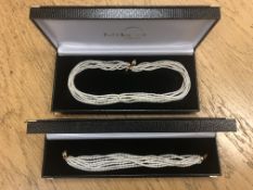 A Mikura pearls six-strand cultured pearl necklace, together with the matching eight-strand choker,