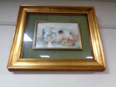 Continental school: Figures by a stream, oil on board,