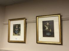 Two colour prints after Kate Greenaway depicting children.