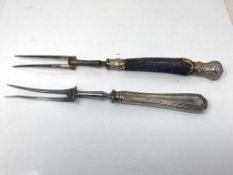 Two silver mounted forks