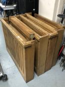 Six antique oak church pew gates.