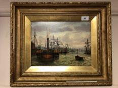 Bernard Benedict Hemy (1845 - 1913) : A Paddle Steam Pilot Boat and Other Shipping on a Busy River