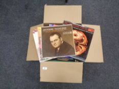 A collection of vinyl records. Mostly male opera singers.