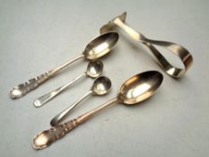 A small quantity of silver cutlery