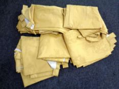 A box of heraldic motif curtains