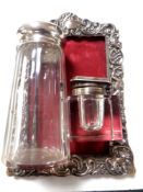 A silver photograph frame,