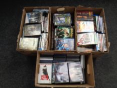 Four boxes of DVDs