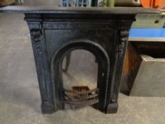 A cast iron fire insert
