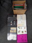 A box containing 20th century world stamps in albums