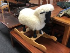 A child's novelty rocking sheep, height 60 cm.