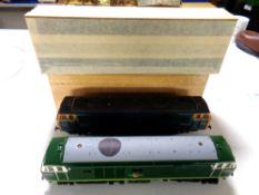 A die cast British Railways 0 scale locomotive together with a further locomotive