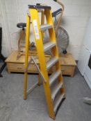 A folding step ladder
