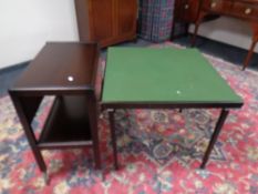 A flap-sided trolley and a baize topped card table