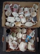 Two boxes of 20th century royal commemorative china and glass