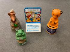 A collection of four novelty charirty collection boxes from the 1970's (Royal National Institute