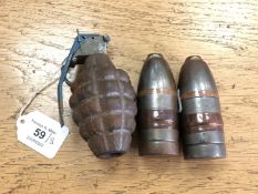 A hand grenade (de-activated and fully bored out),