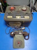 A GEC Bakelite cased telephone together with a Philips high fidelity reel-to-reel in case.