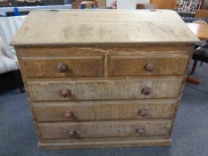A 19th century pine hay bin the form of a chest.